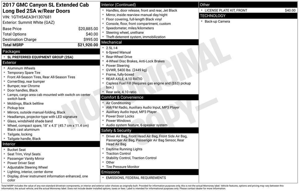 used 2017 GMC Canyon car, priced at $13,777