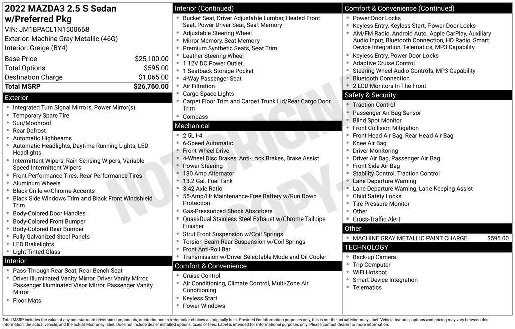 used 2022 Mazda Mazda3 car, priced at $19,991