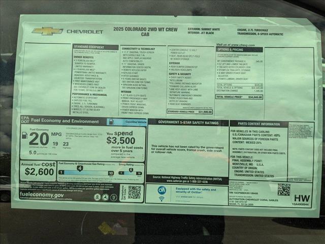 new 2025 Chevrolet Colorado car, priced at $28,995