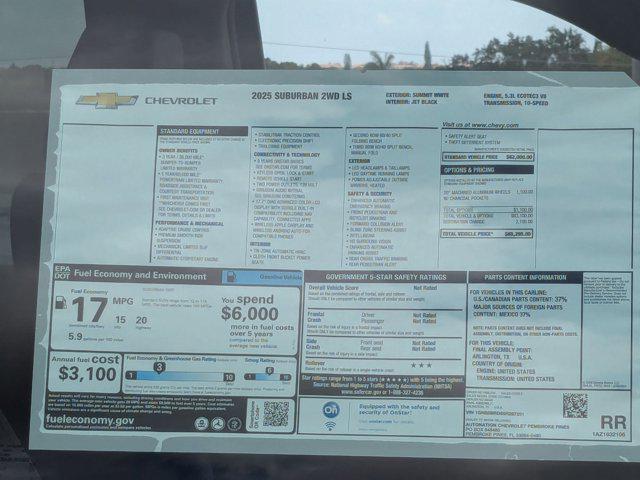 new 2025 Chevrolet Suburban car, priced at $62,210