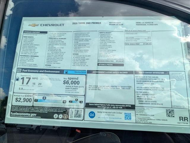 new 2026 Chevrolet Tahoe car, priced at $77,895