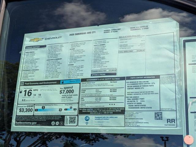 new 2025 Chevrolet Suburban car, priced at $72,114