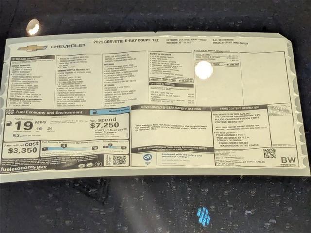 new 2025 Chevrolet Corvette E-Ray car, priced at $98,975