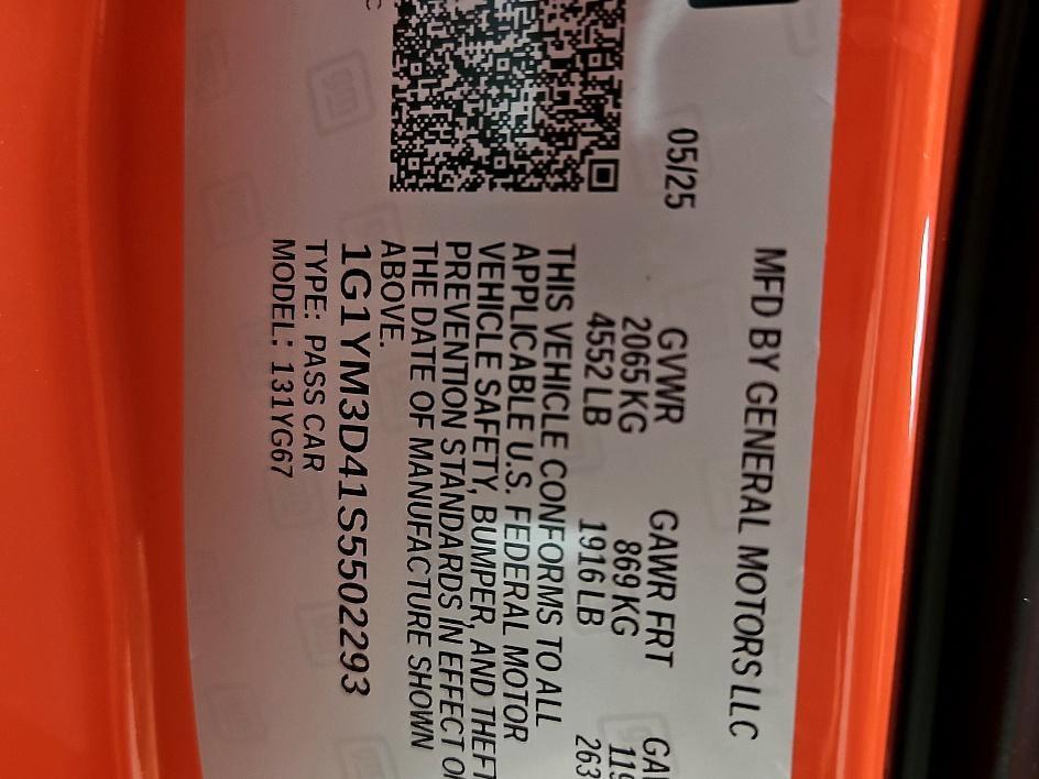new 2025 Chevrolet Corvette car, priced at $123,342