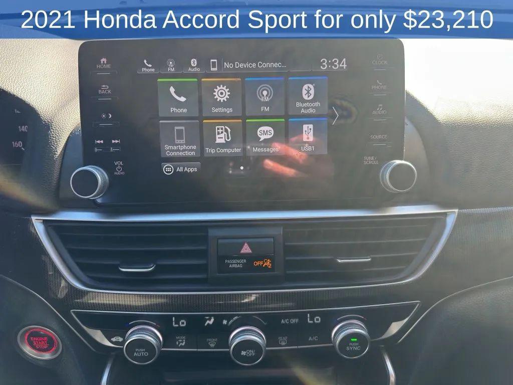 used 2021 Honda Accord car, priced at $24,210