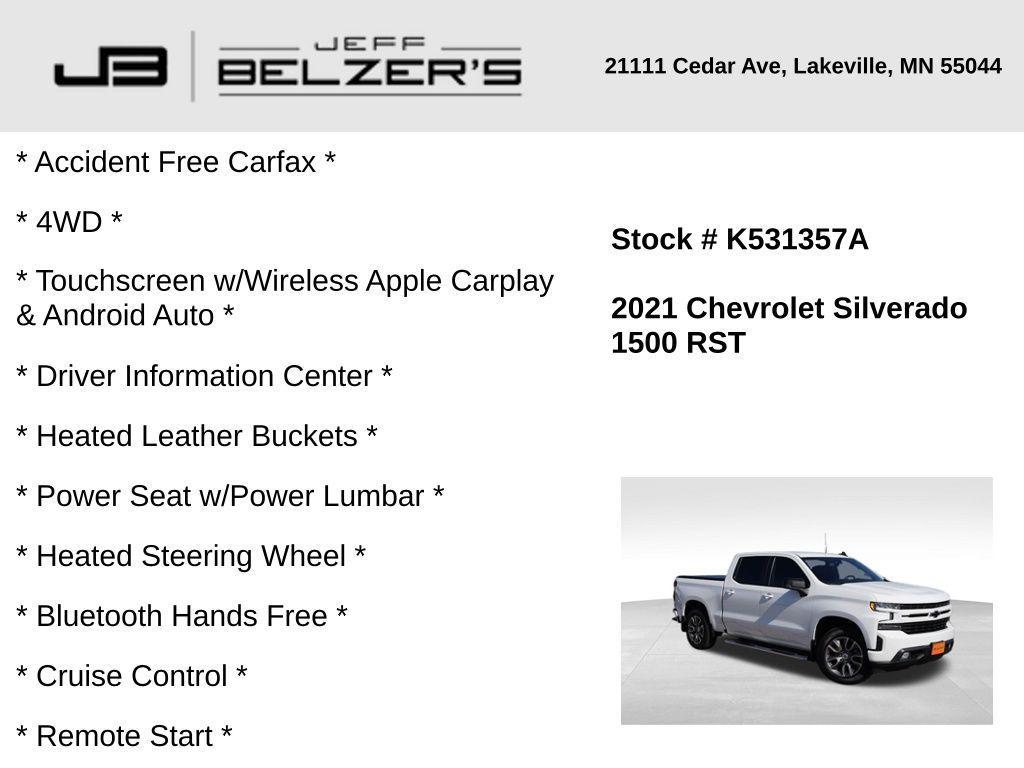 used 2021 Chevrolet Silverado 1500 car, priced at $31,715