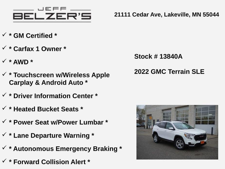 used 2022 GMC Terrain car, priced at $23,569