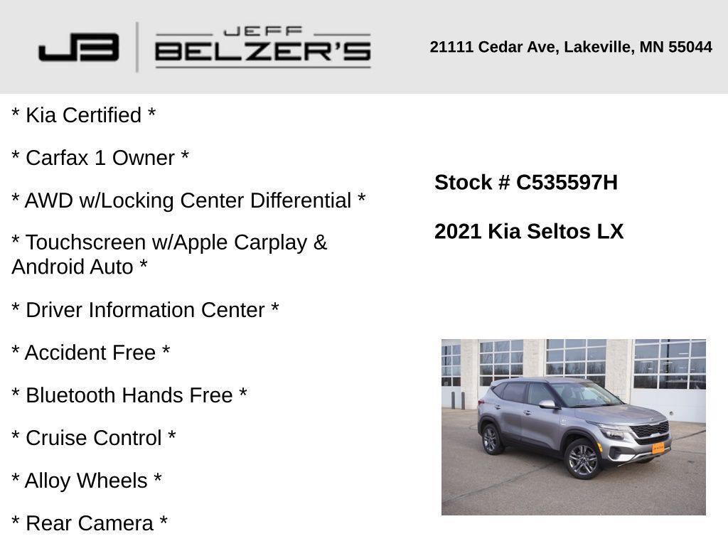 used 2021 Kia Seltos car, priced at $16,944