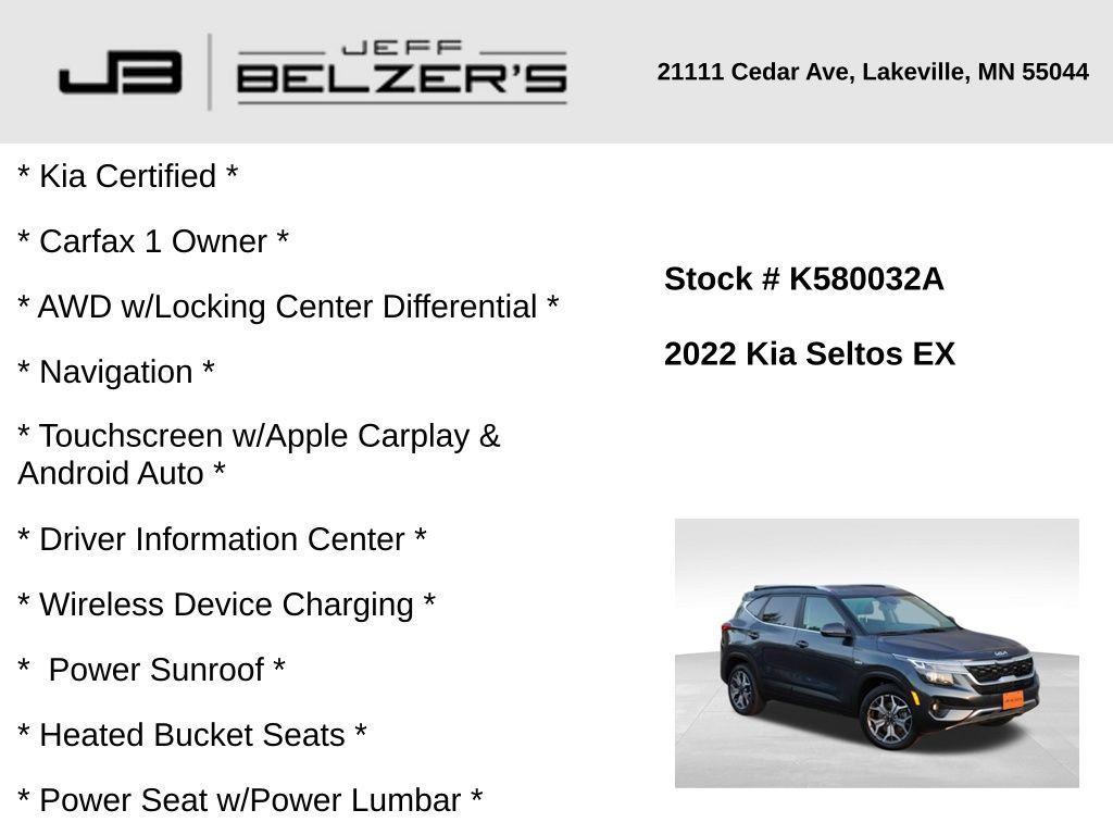 used 2022 Kia Seltos car, priced at $20,244