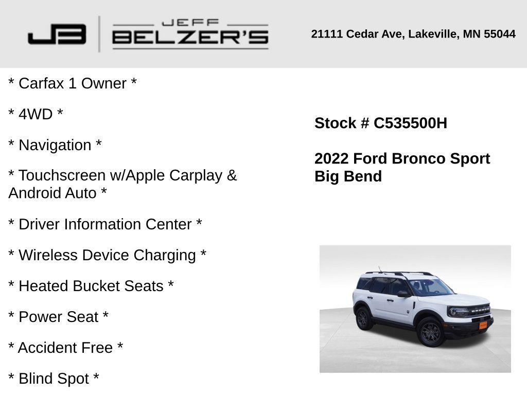 used 2022 Ford Bronco Sport car, priced at $20,528