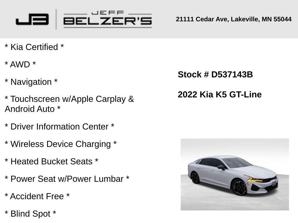 used 2022 Kia K5 car, priced at $23,898