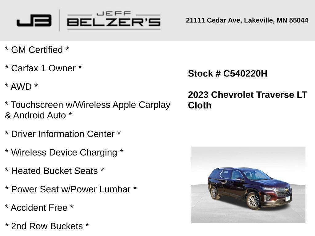 used 2023 Chevrolet Traverse car, priced at $33,221