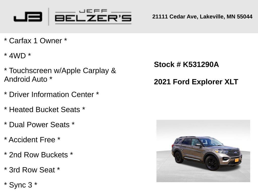 used 2021 Ford Explorer car, priced at $24,630