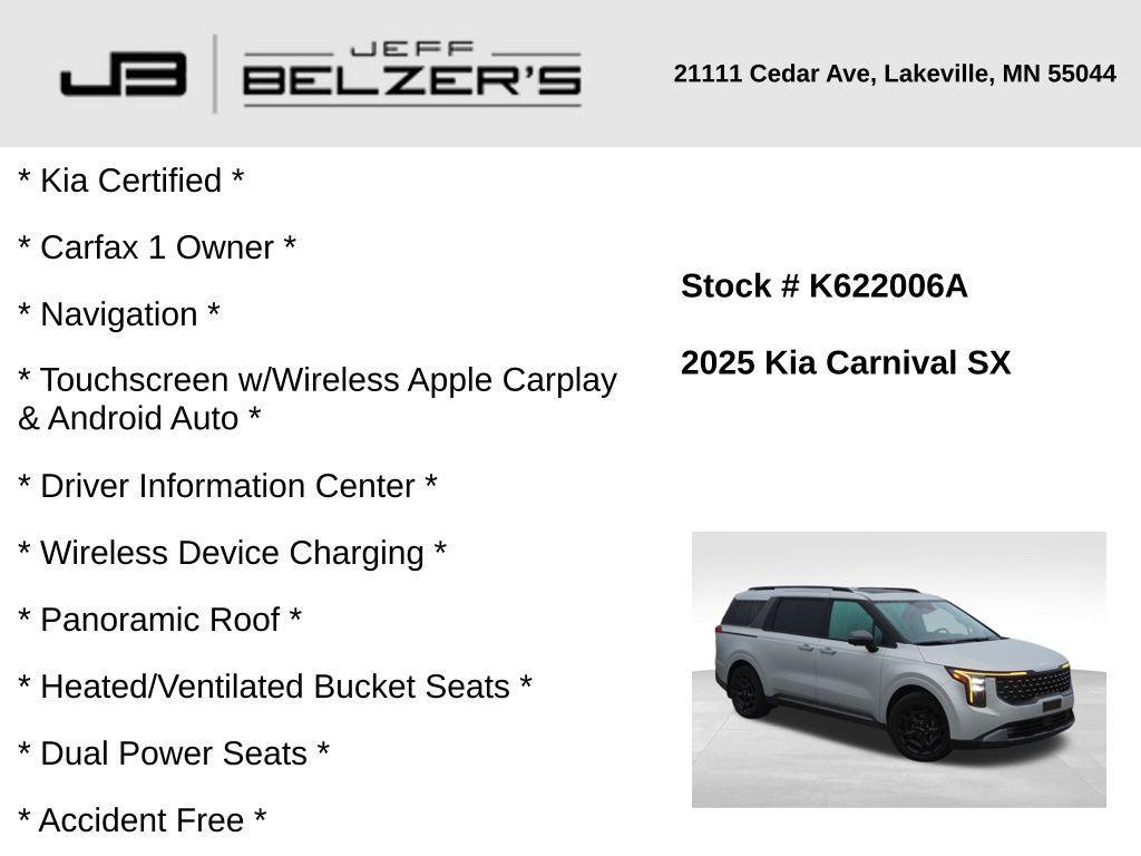used 2025 Kia Carnival car, priced at $40,375