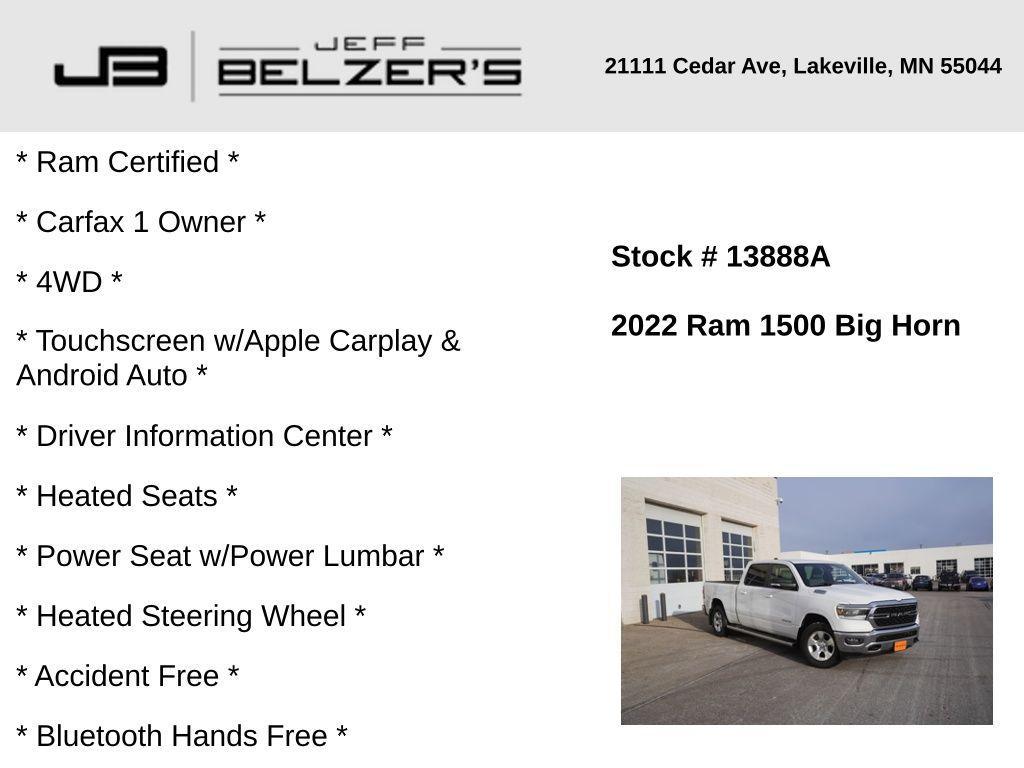 used 2022 Ram 1500 car, priced at $28,548