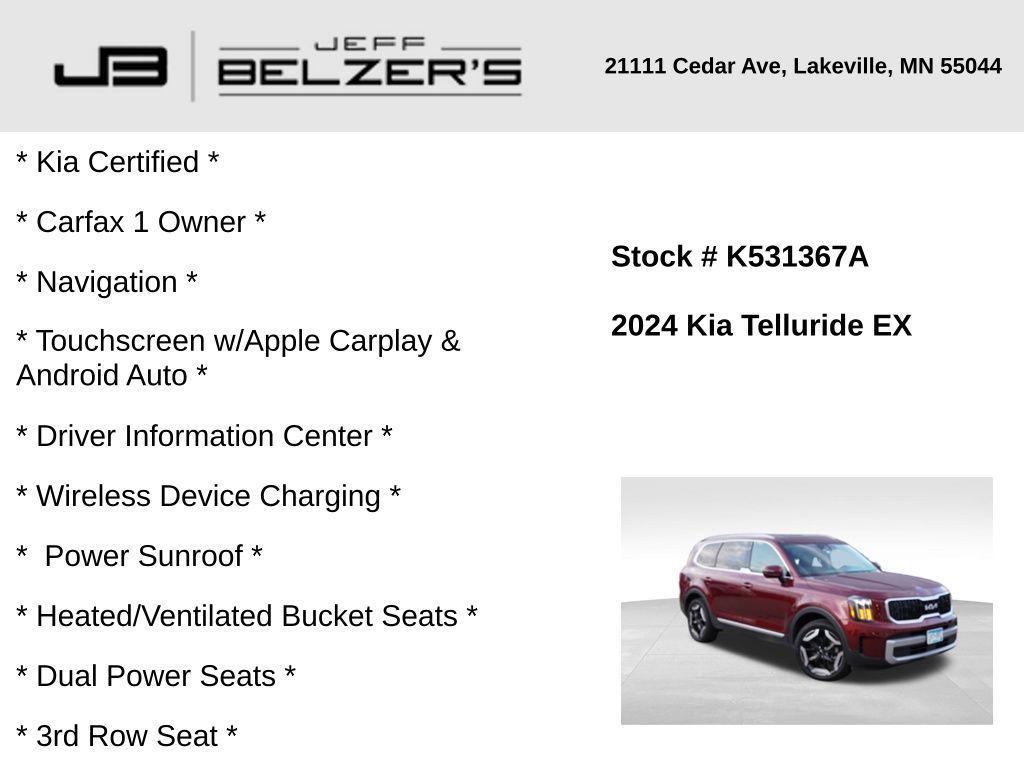 used 2024 Kia Telluride car, priced at $36,447