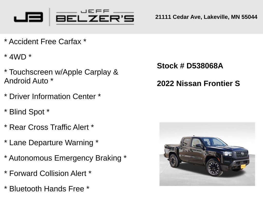 used 2022 Nissan Frontier car, priced at $27,384