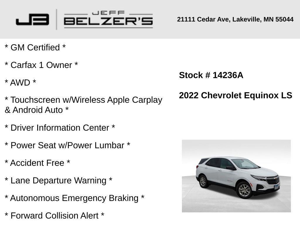 used 2022 Chevrolet Equinox car, priced at $22,157