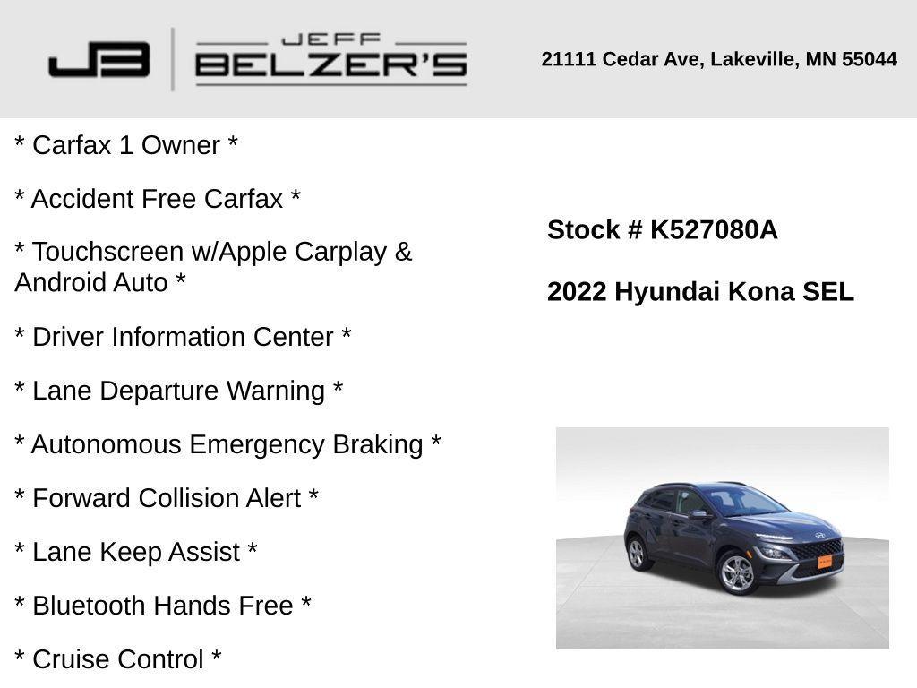 used 2022 Hyundai Kona car, priced at $17,985