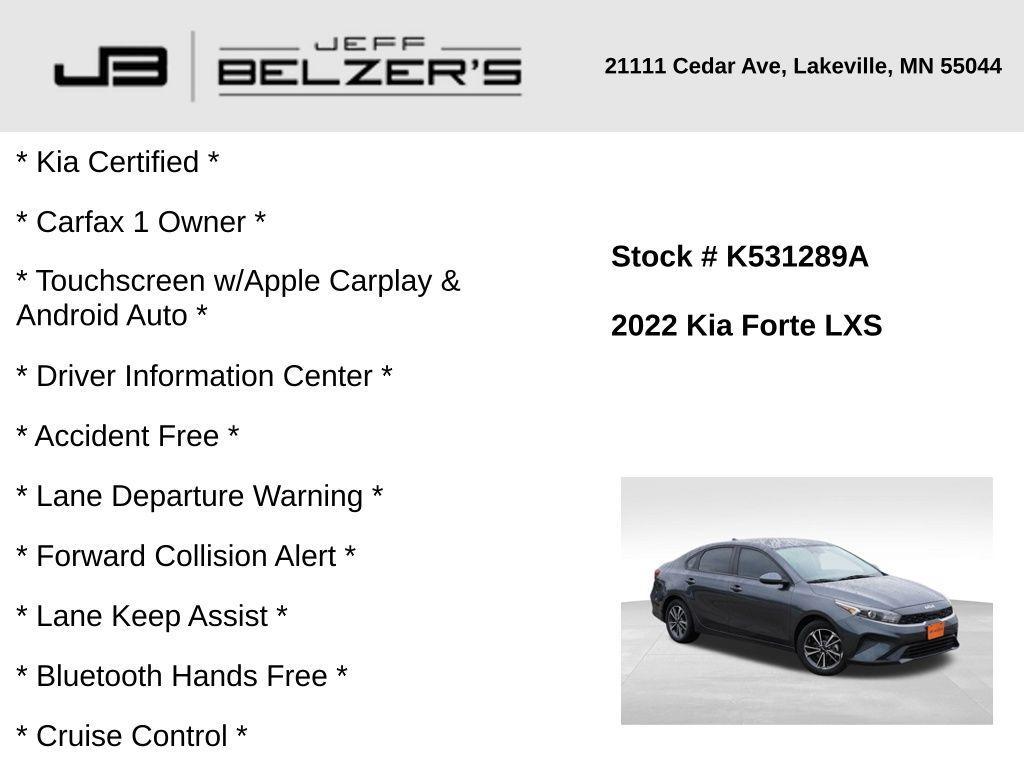 used 2022 Kia Forte car, priced at $17,301