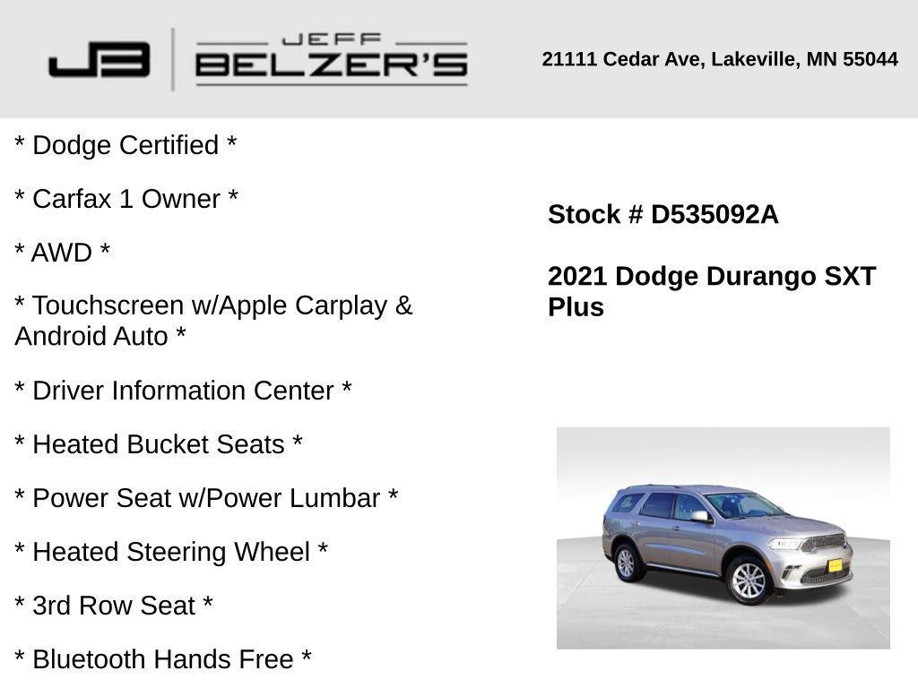 used 2021 Dodge Durango car, priced at $25,700