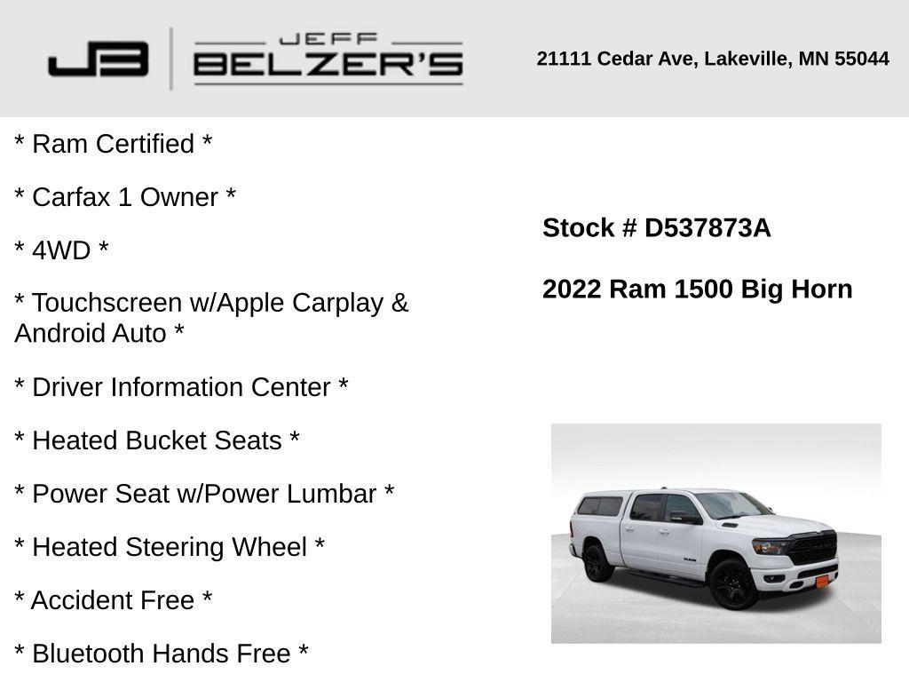 used 2022 Ram 1500 car, priced at $30,449