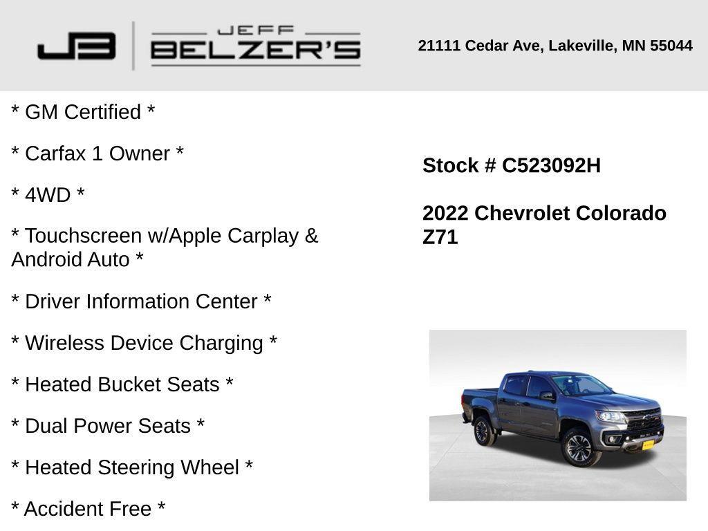 used 2022 Chevrolet Colorado car, priced at $31,989