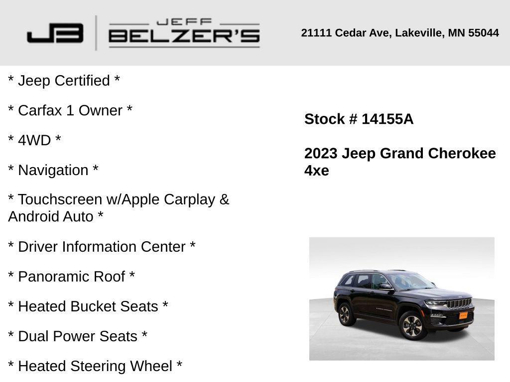 used 2023 Jeep Grand Cherokee 4xe car, priced at $31,987