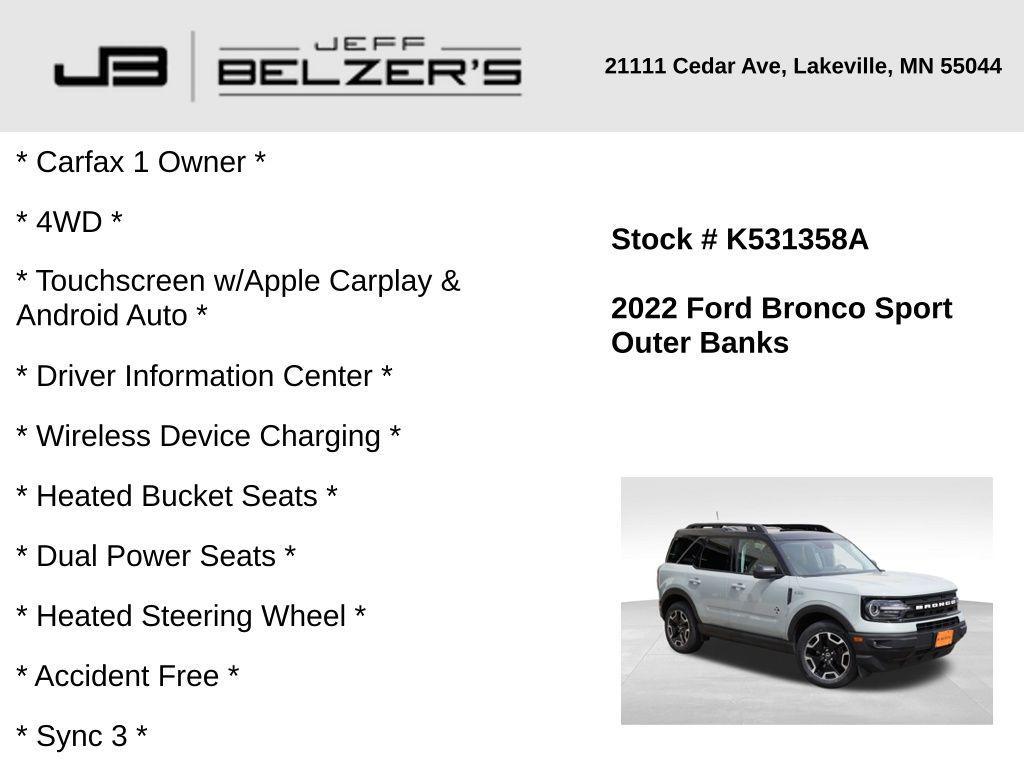 used 2022 Ford Bronco Sport car, priced at $26,774