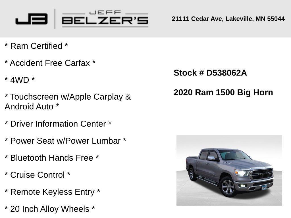 used 2020 Ram 1500 car, priced at $32,989