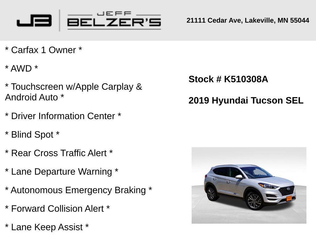 used 2019 Hyundai Tucson car, priced at $19,439