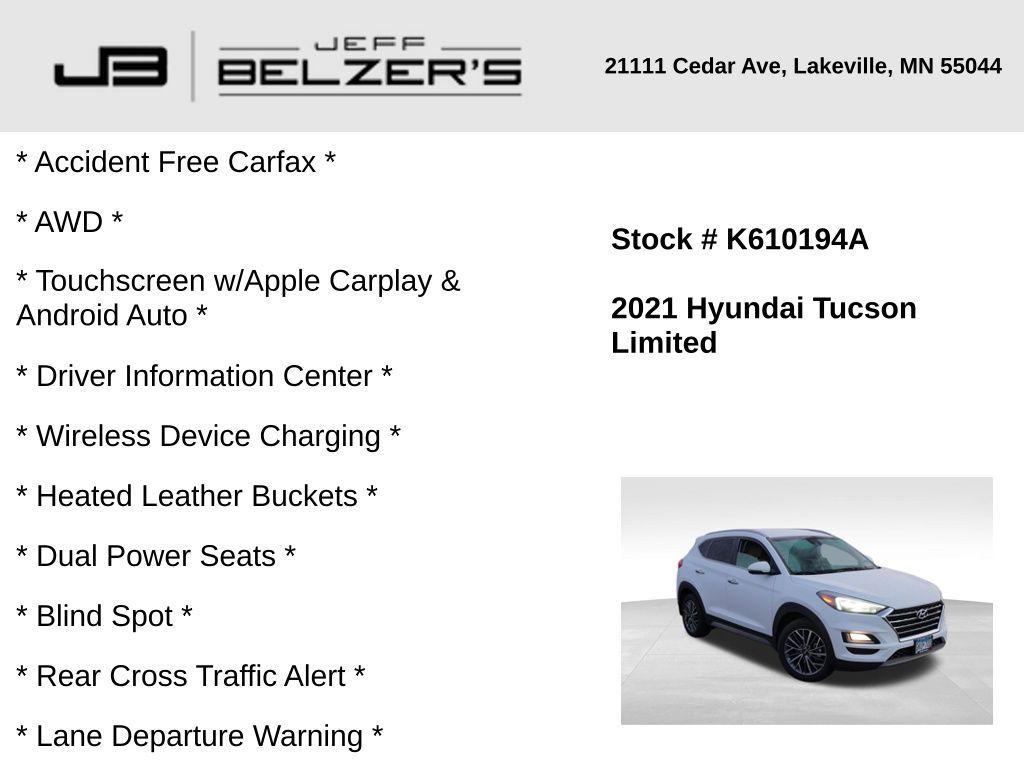used 2021 Hyundai Tucson car, priced at $19,879