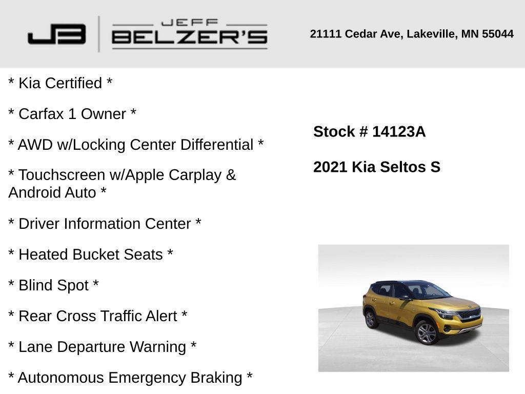 used 2021 Kia Seltos car, priced at $20,996