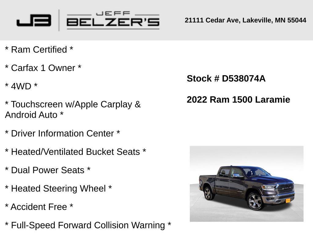 used 2022 Ram 1500 car, priced at $41,499