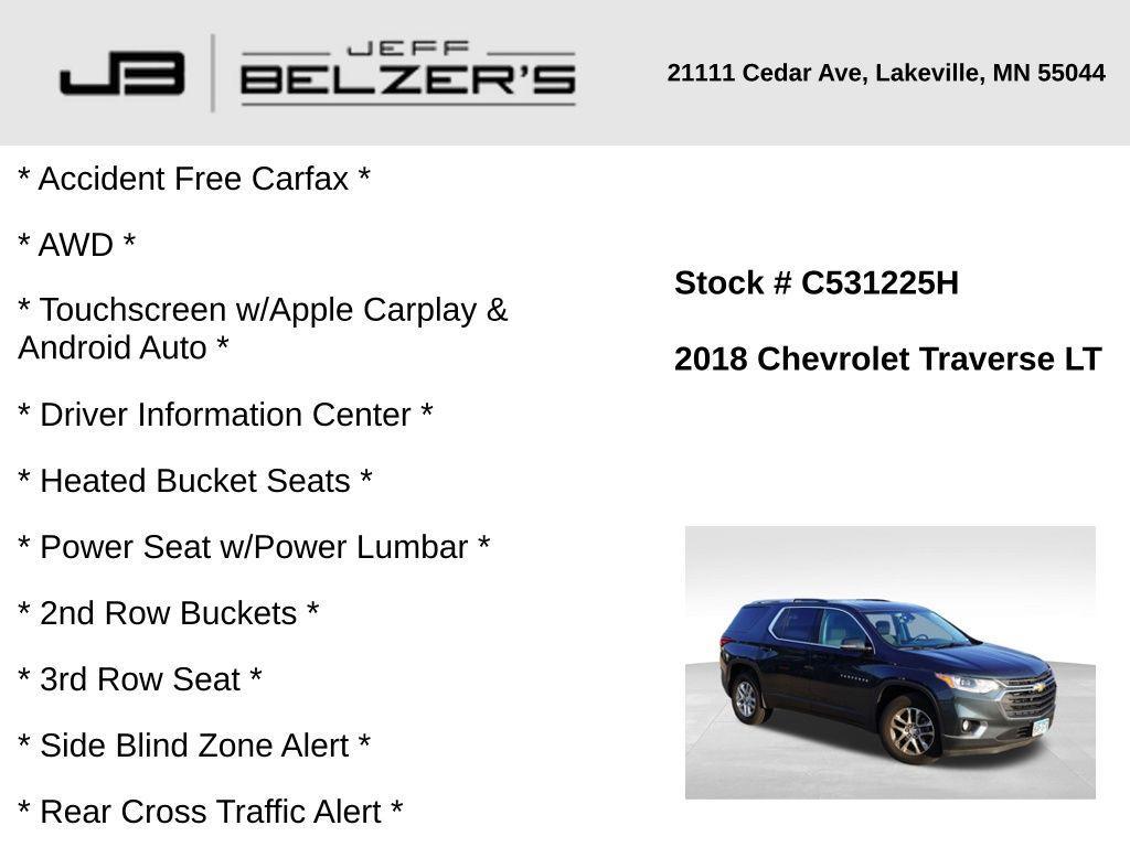 used 2018 Chevrolet Traverse car, priced at $17,452