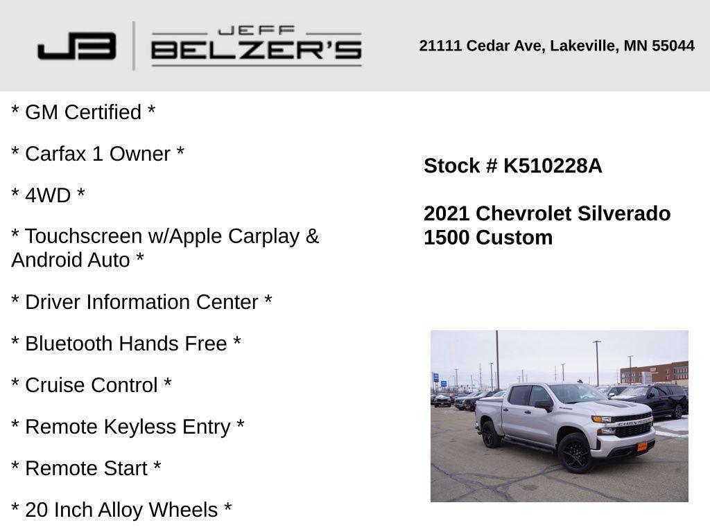 used 2021 Chevrolet Silverado 1500 car, priced at $30,778