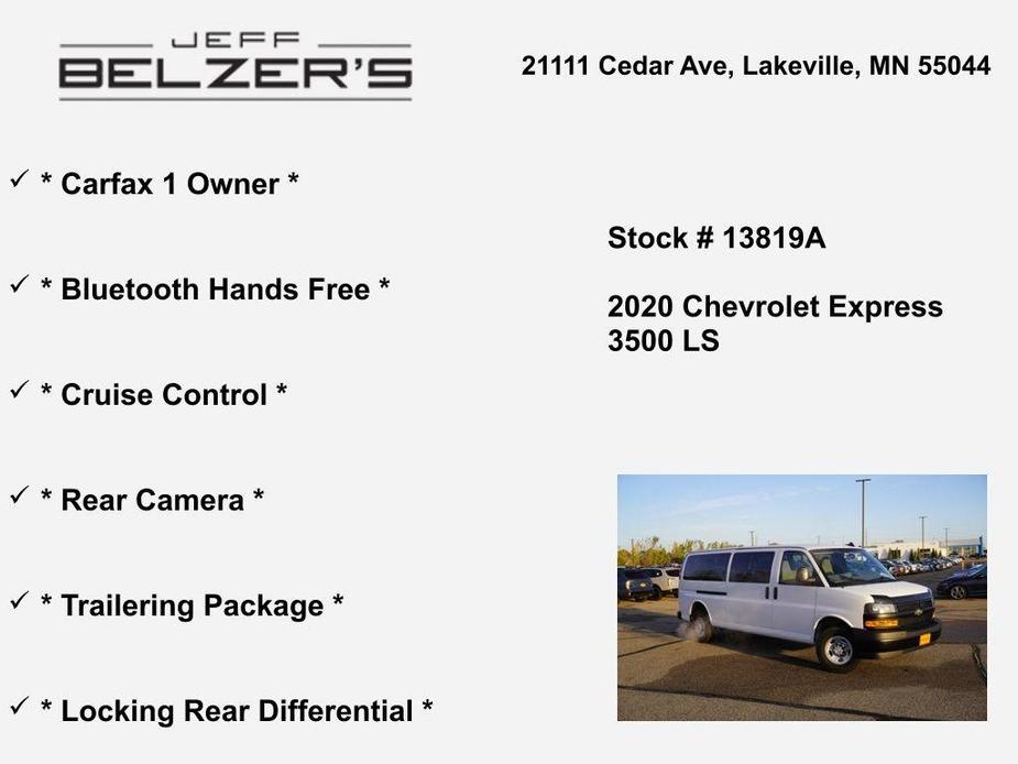 used 2020 Chevrolet Express 3500 car, priced at $41,768