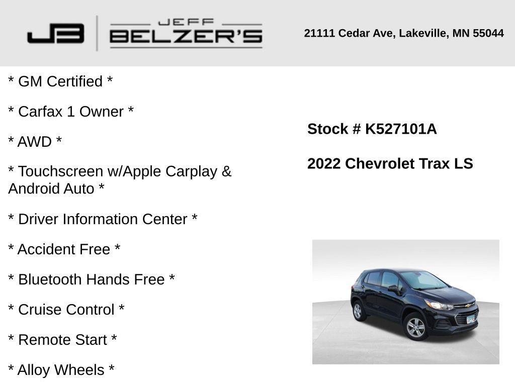 used 2022 Chevrolet Trax car, priced at $18,986