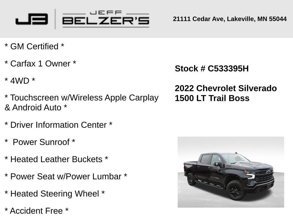 used 2022 Chevrolet Silverado 1500 car, priced at $48,559