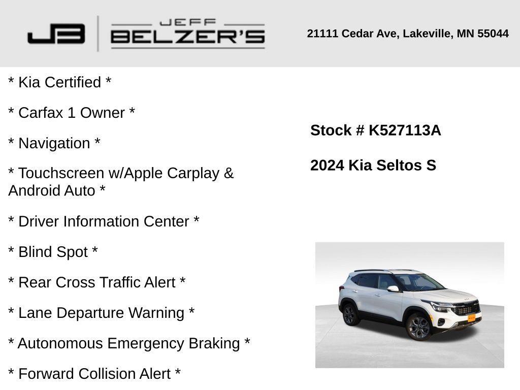 used 2024 Kia Seltos car, priced at $22,919