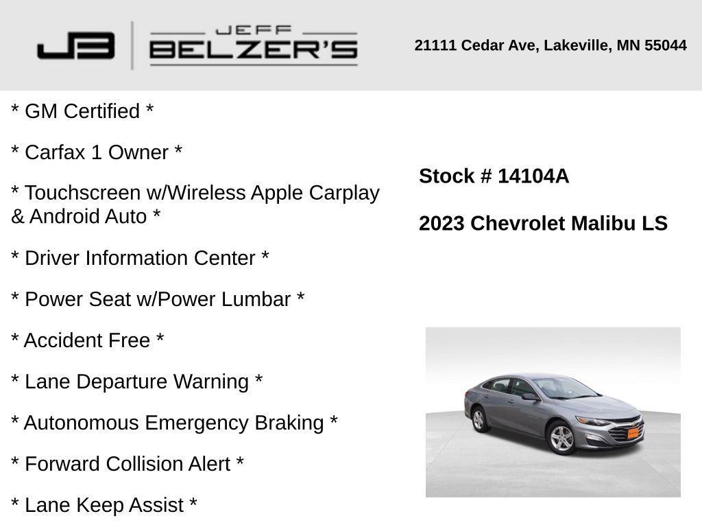 used 2023 Chevrolet Malibu car, priced at $22,513