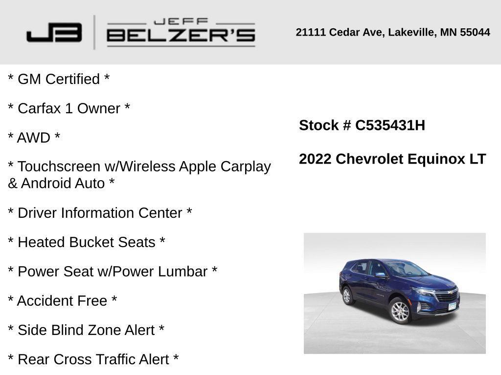 used 2022 Chevrolet Equinox car, priced at $23,472