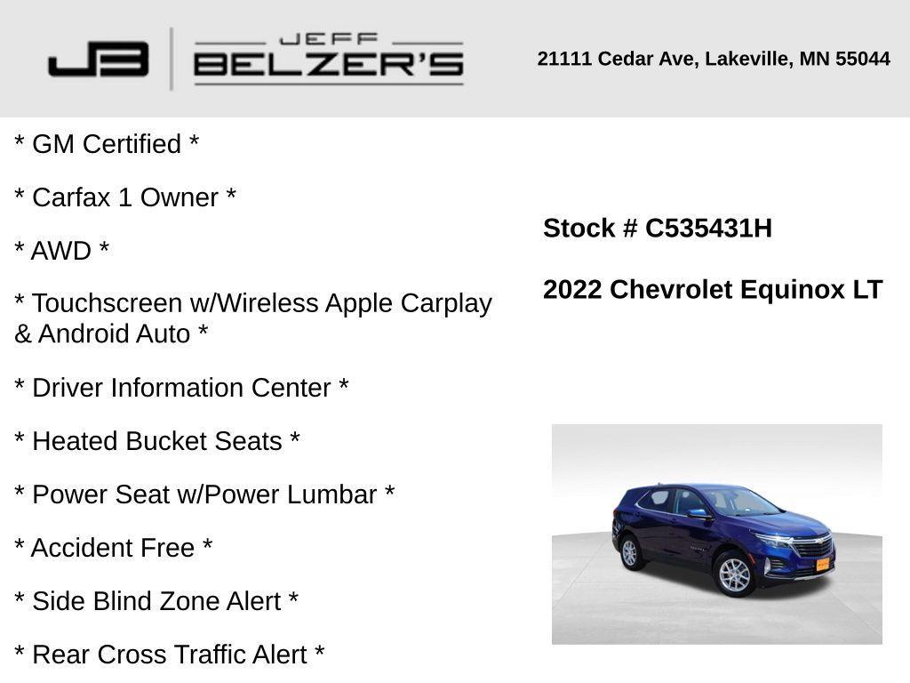 used 2022 Chevrolet Equinox car, priced at $23,336