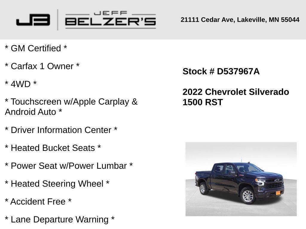 used 2022 Chevrolet Silverado 1500 car, priced at $42,757
