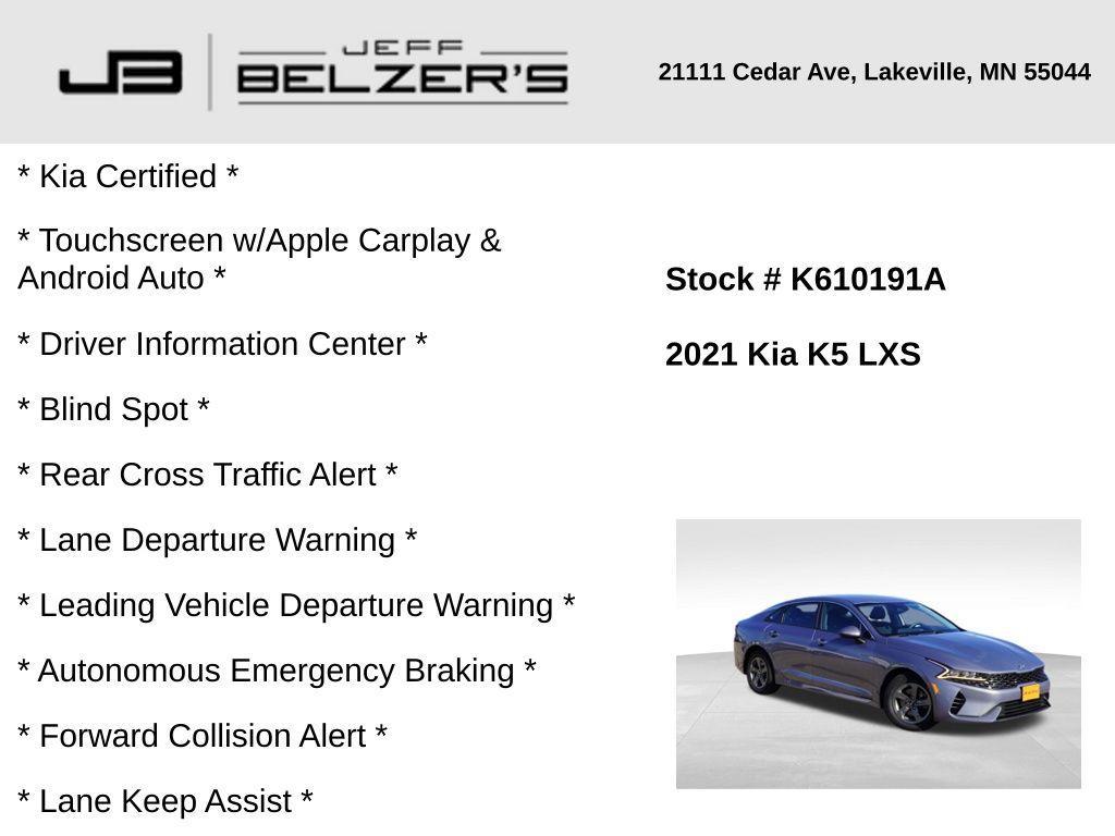 used 2021 Kia K5 car, priced at $19,461