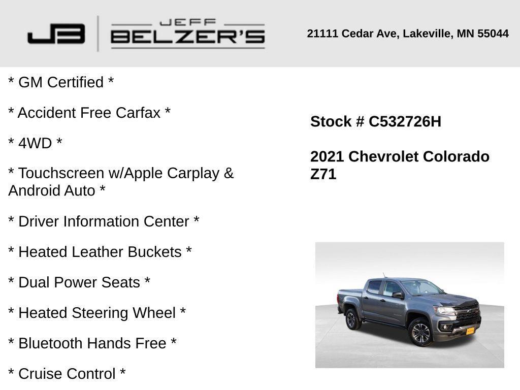 used 2021 Chevrolet Colorado car, priced at $29,499