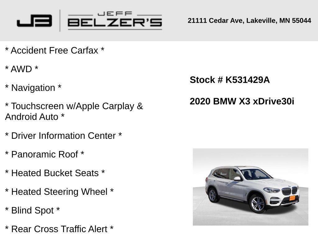 used 2020 BMW X3 car, priced at $21,987