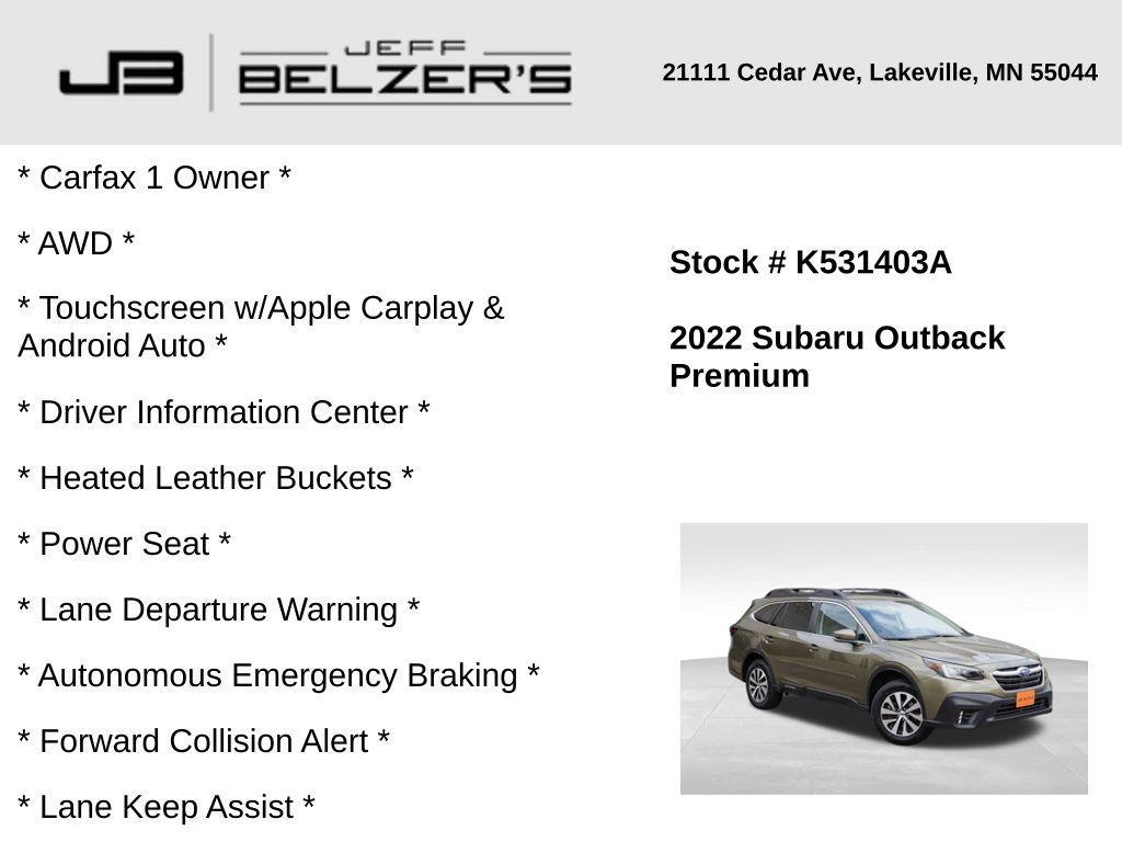 used 2022 Subaru Outback car, priced at $24,432