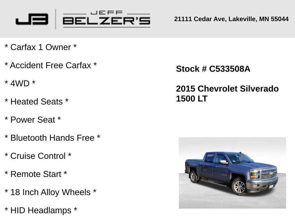 used 2015 Chevrolet Silverado 1500 car, priced at $19,934