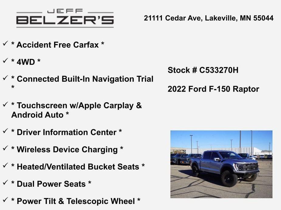 used 2022 Ford F-150 car, priced at $62,525